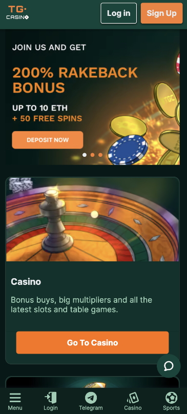 Bonus w TG Casino